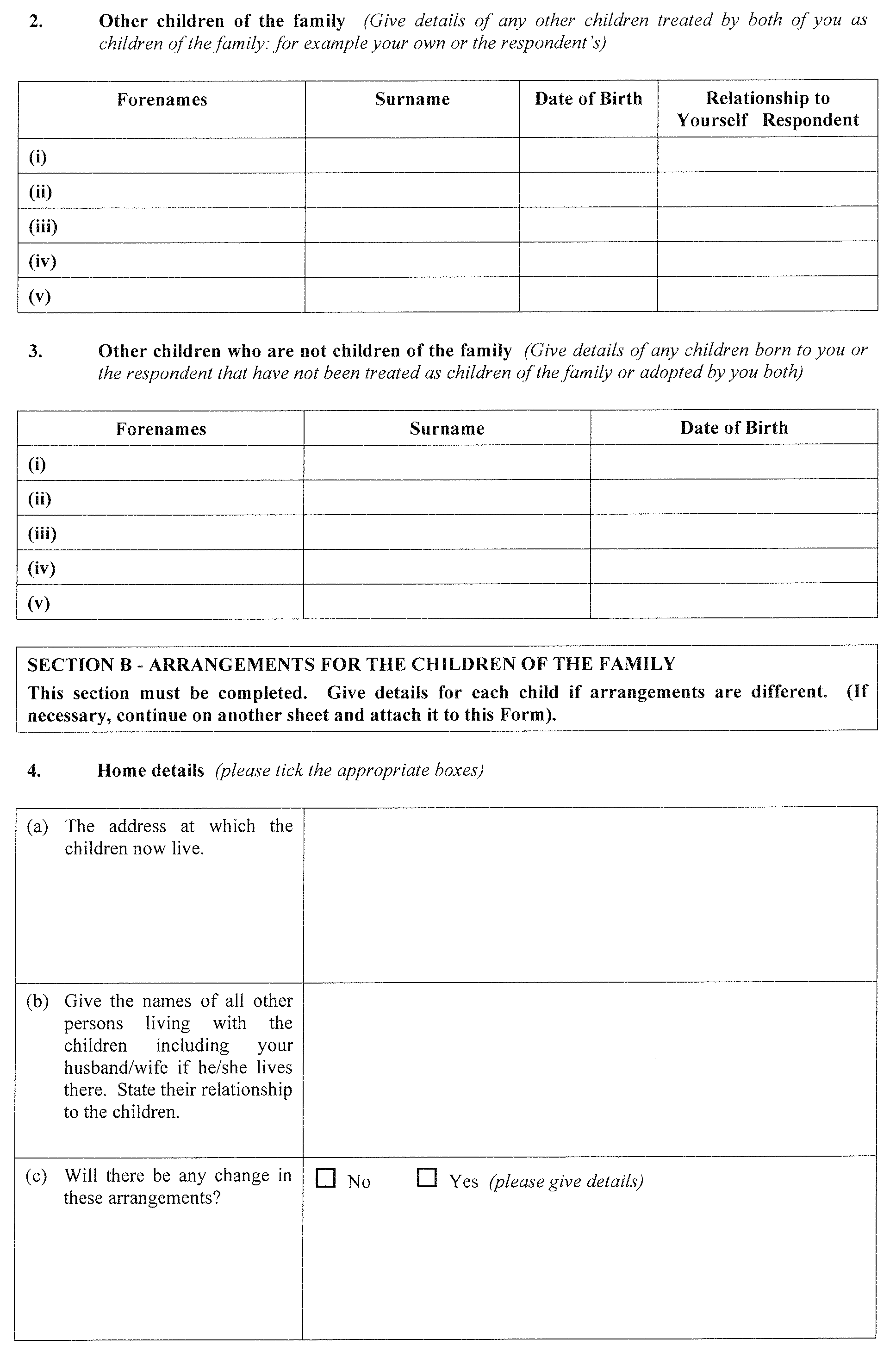 Form 5 - continued