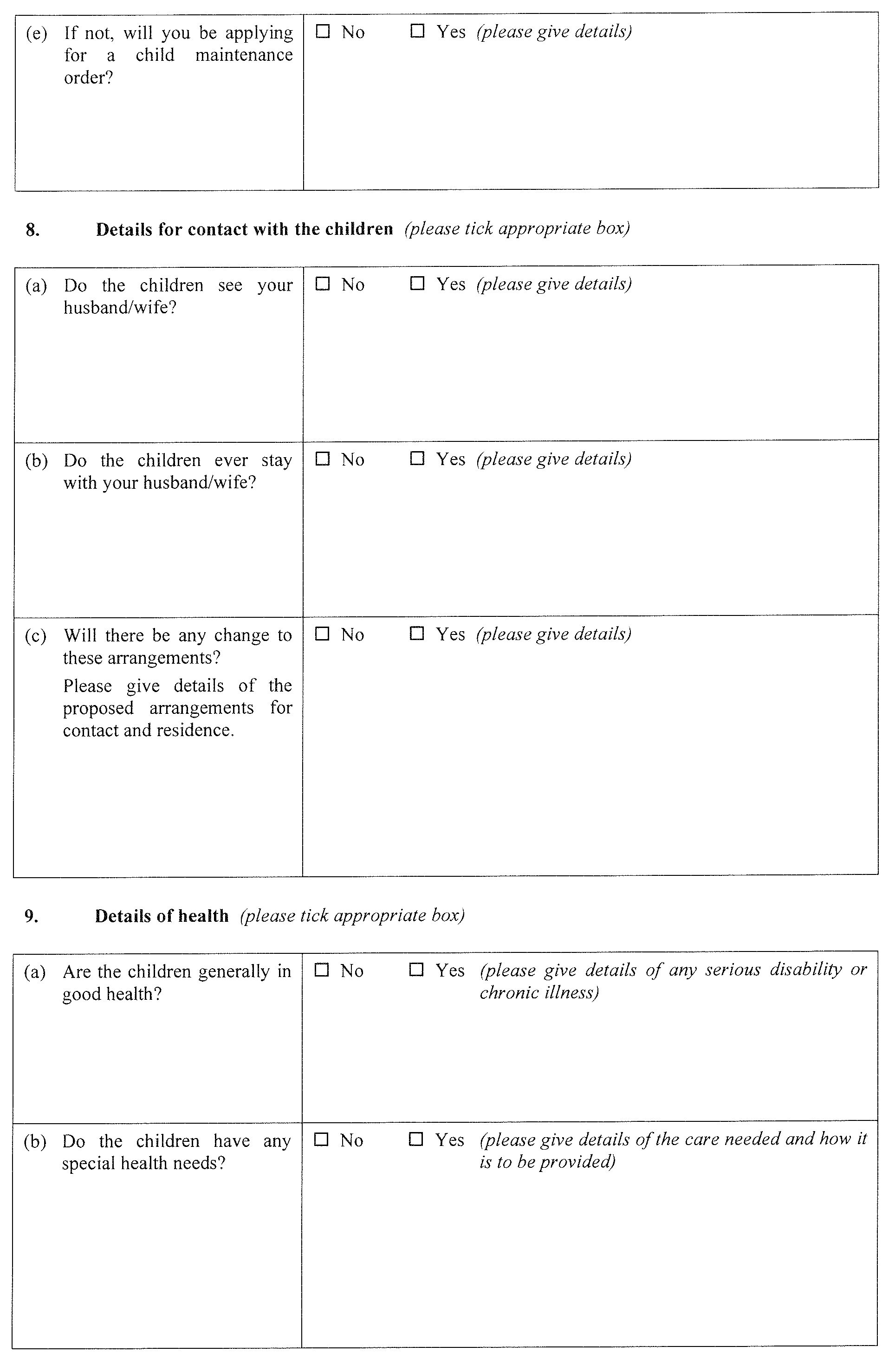 Form 5 - continued