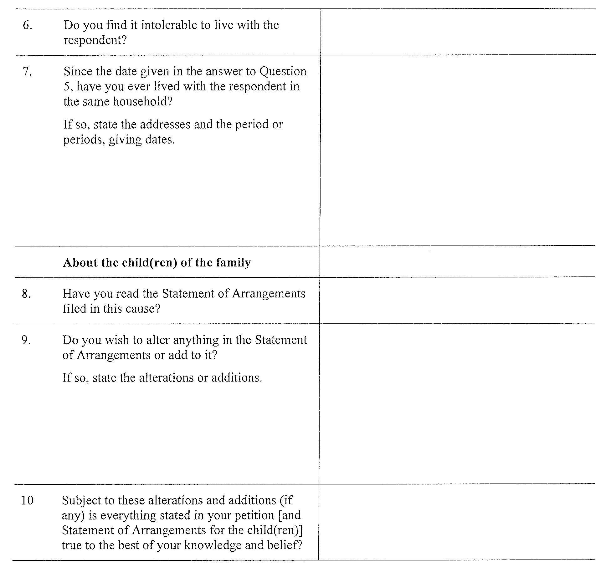 Form 9 - continued