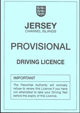 Form of provisional licence  Outside front
