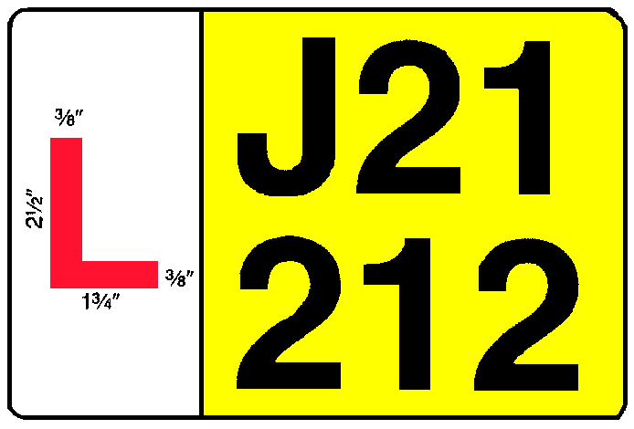 Licence plate with "L" sign (Landscape style)