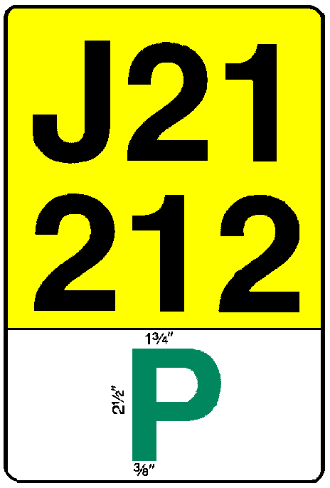 Licence plate with provisional sign (Portrait style)
