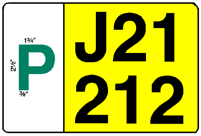 Licence plate with provisional sign (landscape style)