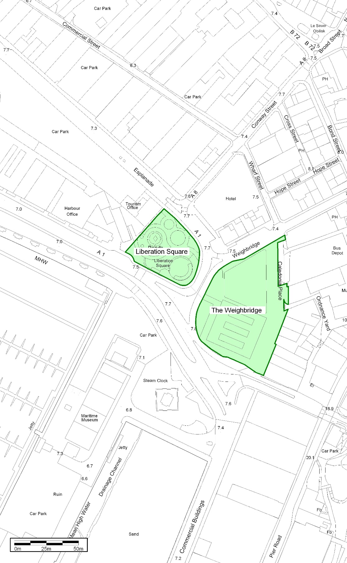 Map of Liberation Square & the Weighbridge