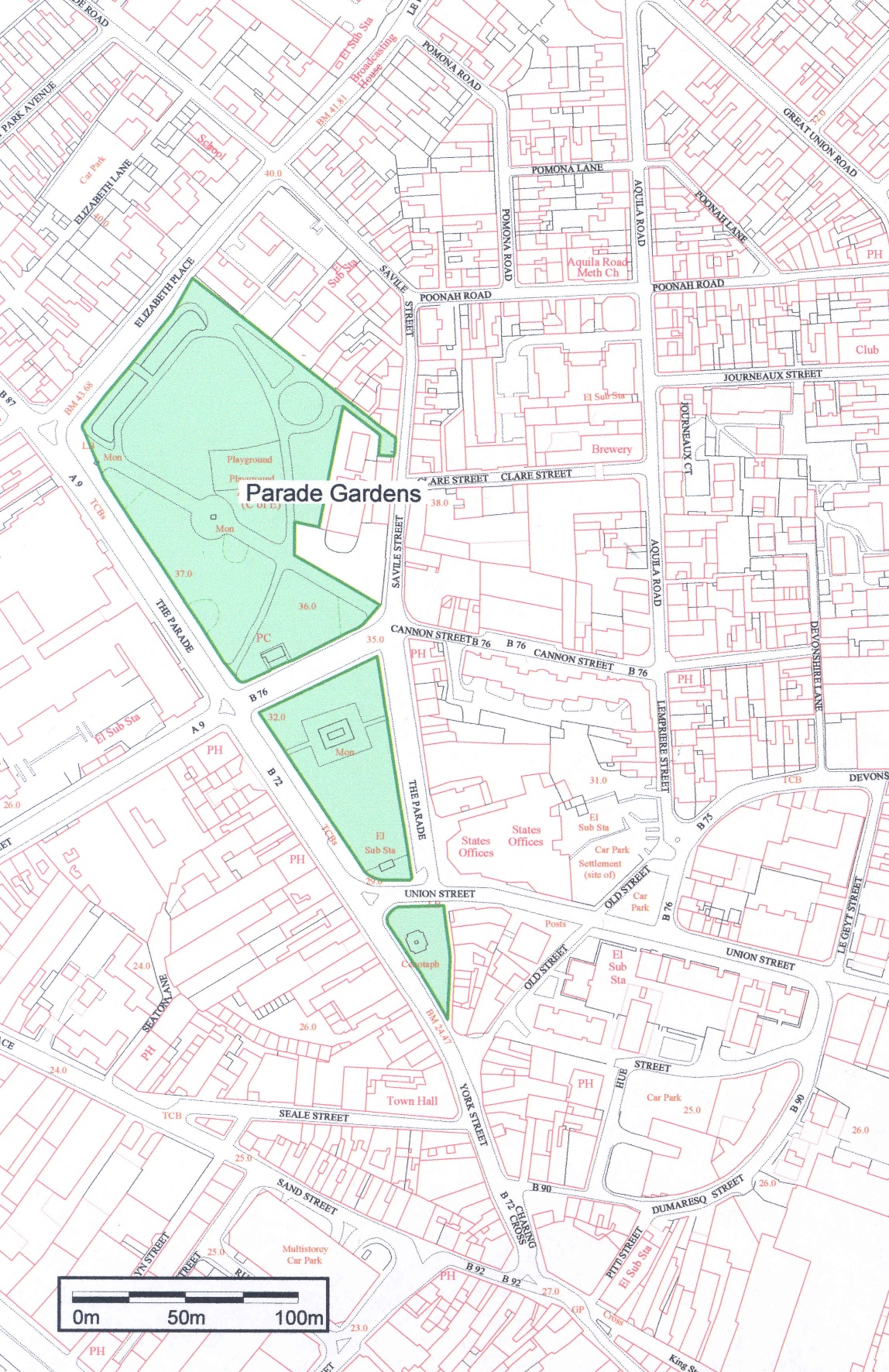 Part 1 - map of Parade Gardens