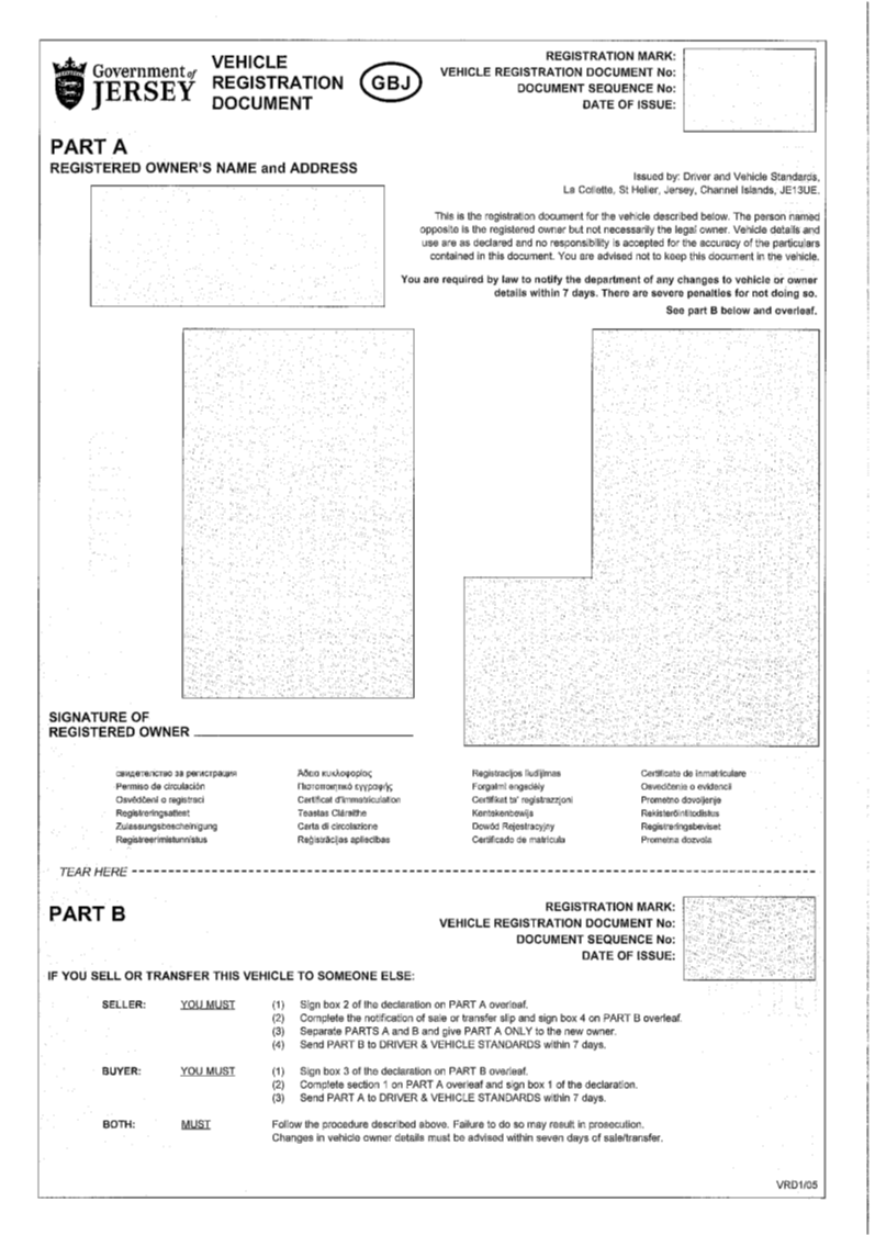 Title: Form of registration document - Description: Image of registration document