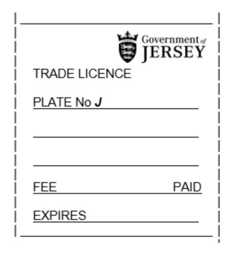 Title: Form of Trade Licence - Description: Image of trade licence plate