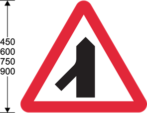 Red triangle with black lines