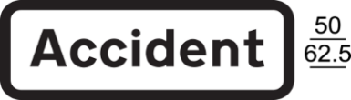 A black and white sign with black text