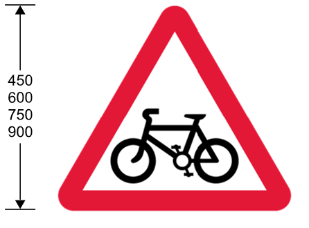 Red triangle with cycle symbol