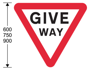 Red triangle with 
